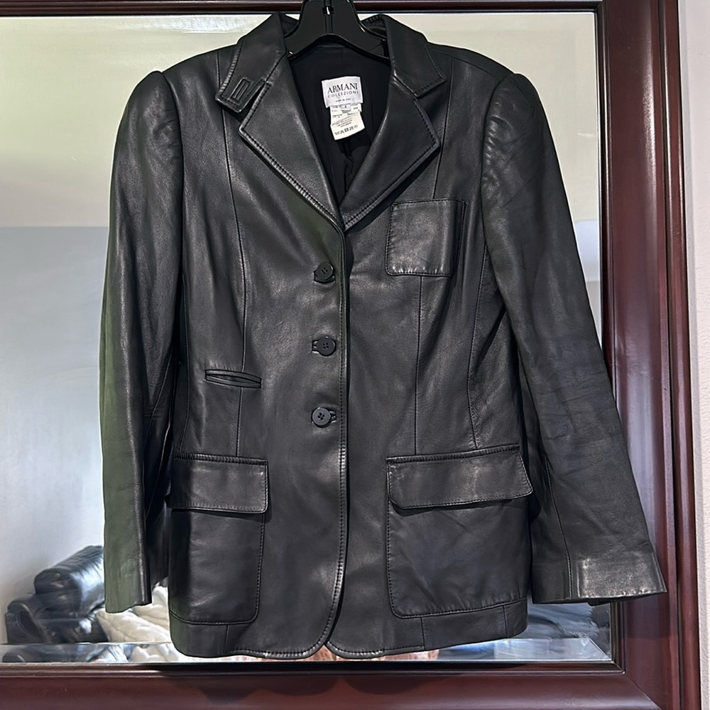 Armani Collezioni Lamb Skin Leather Jacket